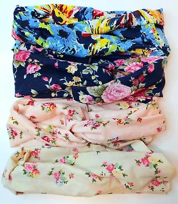 Lot Of 4 Dreshow Vintage & Abstract Florals Yoga Criss Cross Knotted Headbands • $11.88
