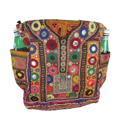 Banjara Bag|Authentic|Gypsy|Tote|Shoulder|Boho|Bottle Pocket|60s|Patchwork Style • $188