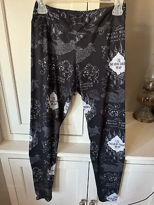 Harry Potter Maurader’s Map Women’s Large Graphic Leggings Yoga Pants Fandom • $12.50