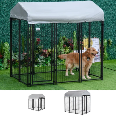 £192.99 • Buy PawHut Outdoor Dog Kennel, Metal Dog Run With Canopy