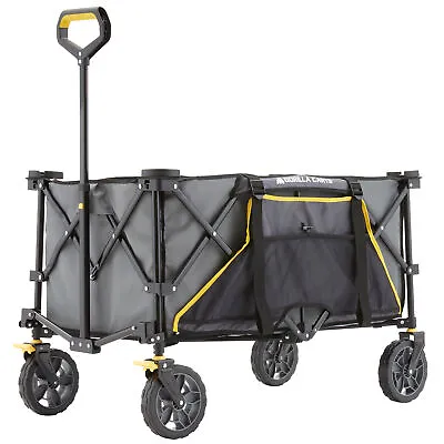 Gorilla Carts 7 Cubic Feet Foldable Utility Beach Wagon With Oversized Bed Gray • $119.99