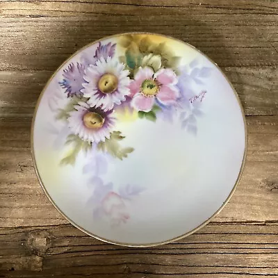 Noritake Plate Hand Painted Flower Design 6.25  Japan Vintage • $10