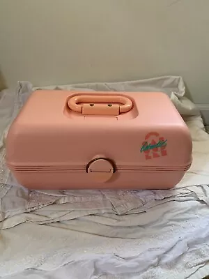 $22.95 • Buy Vintage 90s Caboodles Make Up Organizer Case Peach Mirror Tight Close