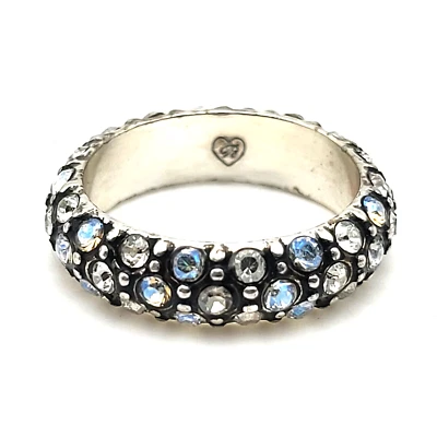 $69 • Buy Retired BRIGHTON RING Voyage White Clear SWAROVSKI Crystal Band - Size 7 Rare!