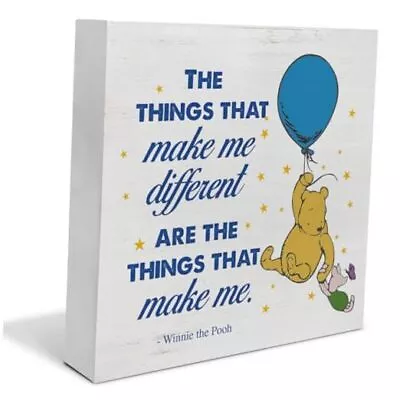 Winnie The Pooh Decorations Classic Winnie The Pooh Quote Wood Box Sign THE-2 • $14.91