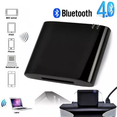 Bluetooth Music Receiver Audio Adapter V4.1 For IPhone IPod 30 Pin Dock Speakers • £10.26
