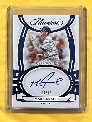 MARK GRACE 2023 Flawless Sapphire Parallel Signatures AUTO Card # 04/15 CUBS • $10.50