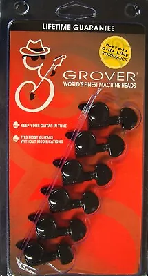 Grover 505BCL6 Mini Roto-Grip Locking Rotomatic Tuners 6 In-Line Left-Hand Bla • $97