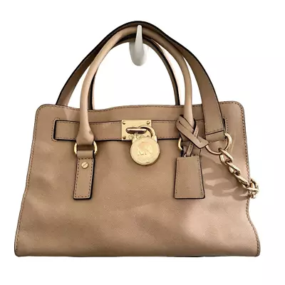 Authentic Tan Dark Khaki Michael Kors Hamilton Large Tote Convertible Satchel • $92