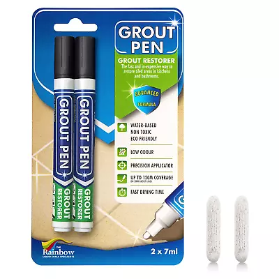 Twin Pack BLACK Grout Pen - Designed For Restoring Tile Grout In Bathrooms & • £10.29