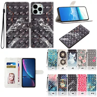 Magnetic Leather Wallet Card Case For IPhone 15 14 13 12 Pro Max XR 6 Flip Cover • $10.48