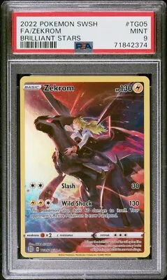 Zekrom TG05/TG30 Brilliant Stars: Trainer Gallery Pokemon TCG Full Art PSA 9 • $18.74