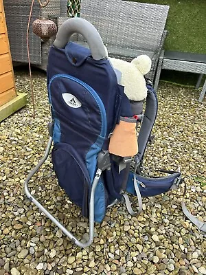 Vaude Jolly Comfort Baby Child Carrier Backpack Blue & Rain Cover Sunshade • £69.99