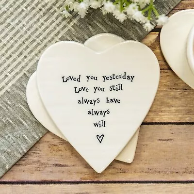 East Of India Porcelain Coaster | 'Loved You Yesterday' Birthday Valentines Gift • £5.99