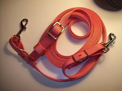 Horse Drawn Buggycartharness Mini/Pony Extra Long Melon Nylon Driving Reins! • $23.50