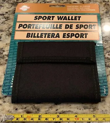 Vtg Brand New Genuine Vel Cro Black Men’s Sport Wallet Men Item #90414 Made USA • $32.95