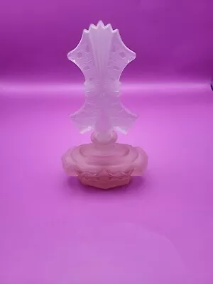 VTG Pink  White Jizerske Sklo Czech Rep. Perfume Bottle Handmade Glass Art Deco  • $49