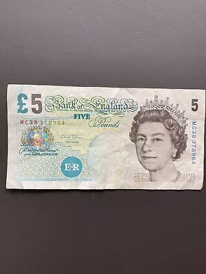 Old £5 Five Pound Note Elizabeth Fry Chris Salmon MC38 378964 • £5