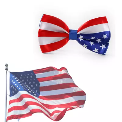 Countries Ties Bow Clip On Fancy Dress Costume Union Jack USA Tie Silk Flag • £5.59