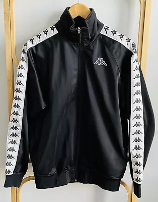 Vintage Kappa Men's Classic Casual Jacket Zip Size Small Black White Logo GUC • $35