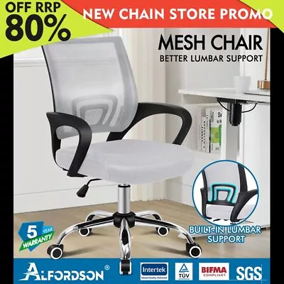 ALFORDSON Mesh Office Chair Executive Seat Fabric Computer Racing Work Grey • $74.79