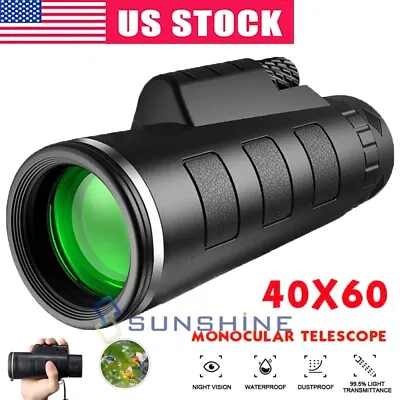 Day Night Vision 40x60 Zoom Monocular HD Scopes Clear Lens Telescope BK-4 • $19.99