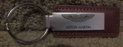 Aston Martin Keychain Metal And Brown Leather • $7.99