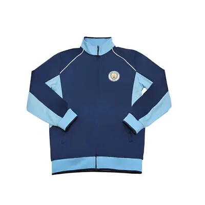 Manchester City Youth Centered Full Zipper Track Soccer Jacket Home Blue • $36.99