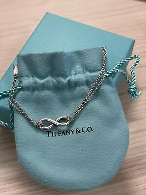 Tiffany & Co. Sterling Silver Double Chain Infinity Bracelet • $250