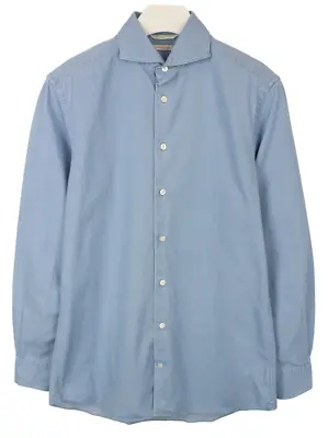 SUITSUPPLY Egyptian Cotton Slim Fit Shirt Men's (UK) 39 Denim Look Blue • £35.99
