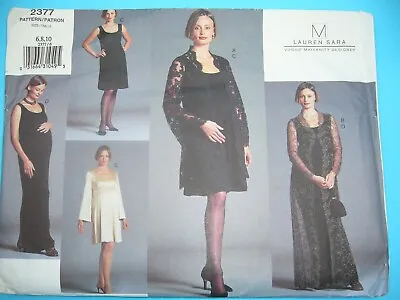 Vogue 2377 Elegant Evening Wear Maternity COAT & DRESS  Pattern Sizes 6-10 • £12.16