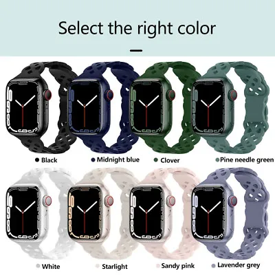 $14.19 • Buy Silicone Band Strap For Apple Watch Series 7/6/5/4/3/2/1 44/42/40/38mm SE