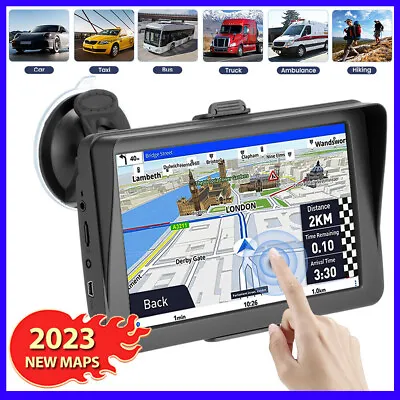 7  Car Truck Sat Nav GPS Navigation HGV LVG Free Lifetime UK&EU Map Touch Screen • £41.98