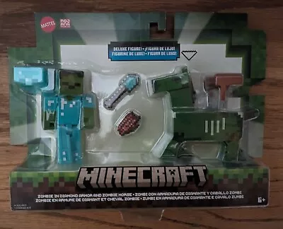 Minecraft Build-a-Portal 2-Pack: ZOMBIE IN DIAMOND ARMOR And ZOMBIE HORSE • $28