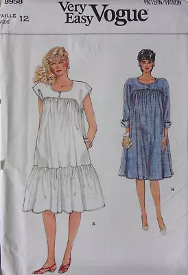 Vogue Sewing Pattern 8958  Size 12 Maternity Dress Or Large MuMu • $1.99
