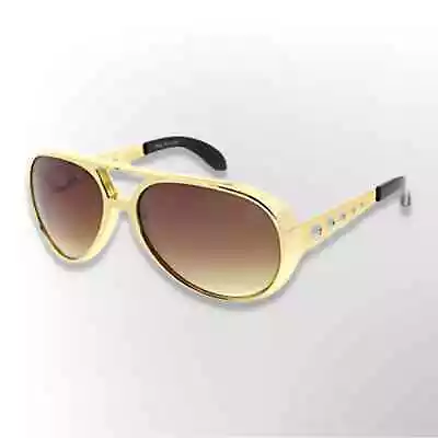 Gold Elvis Costume Aviator Sunglasses | 70s | Adult Size | Plastic/Metal | NWT • $15