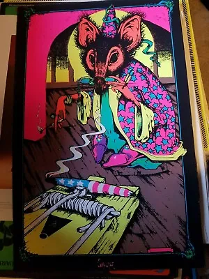 SORCERER VINTAGE 1970 HEADSHOP BLACKLIGHT POSTER By PETAGNO -NICE! • $79.95