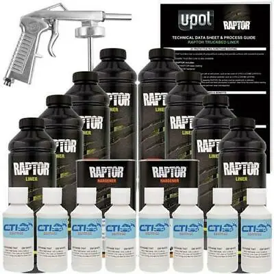 U-POL Raptor GM White Urethane Spray-On Truck Bed Liner W/Free Spray Gun 8 L • $367.99