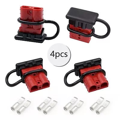 4 Pack Wire Connector  50A Wire Harness Plug Kit For 6-12 Gauge Cables 12V- • $11.80