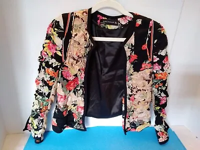 Womans Blazer ZARA WOMAN Colorful Floral Print Blazer Size Small • $46