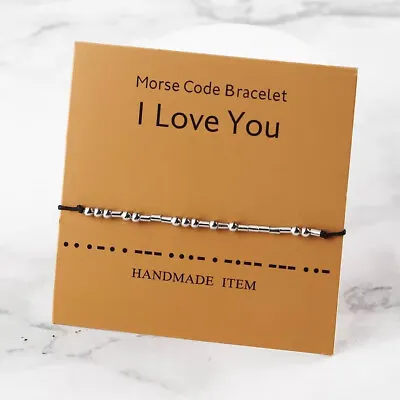 Morse Code Bracelet F--- Off Beaded Hidden Secret Message Quirky Insult Swear UK • £3