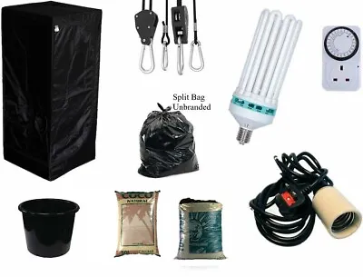 Complete Hydroponic Small Grow Room Tent Canna Coco Terra CFL Light Kit 40x40cm • £69.99