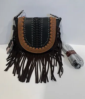 Fringe Leather Crossbody Purse Horse Saddle By Montana West **New With Tags** • $37.99