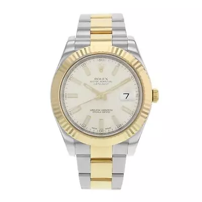 Rolex Datejust II 116333 Steel Yellow Gold Cream Dial Automatic Watch B&P 2014 • $10999