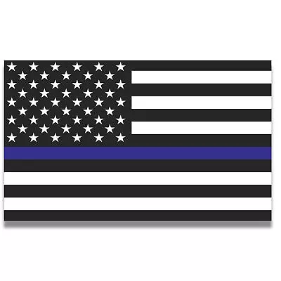 Thin Blue Line American Flag Magnet Decal 5x8 Inches Automotive Magnet Car • $9.99