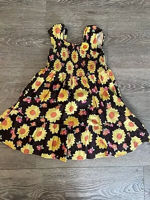 Gymboree Vintage Sunflower Smiles Flower Crochet Smocked Dress Size 6 • $16.95