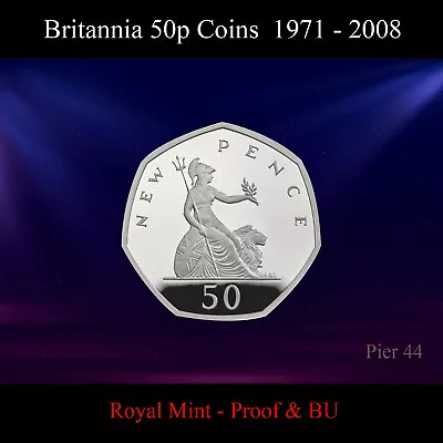 1971 - 2008 Britannia 50p Fifty Pence Coins PROOF & BU ONLY & EEC 50p Coins • £56.75