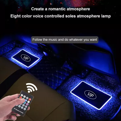 4Pcs Car Floor Mats W/LED Lights Wireless Remote Control&Music Sync Color Change • $65.09