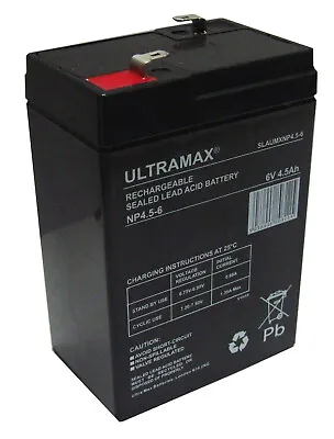 HKbil 3FM4.5 6V 4.5Ah Sealed Lead Acid Replacement ULTRAMAX Battery • £13.99