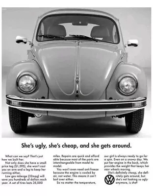 VW Beetle Automobile #2 Vintage Ad Print Reproduction Giclee Print 11x17 • $21.21